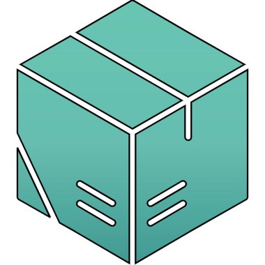 kutu paket teslim simgesi doldurulmuş taslak biçimi