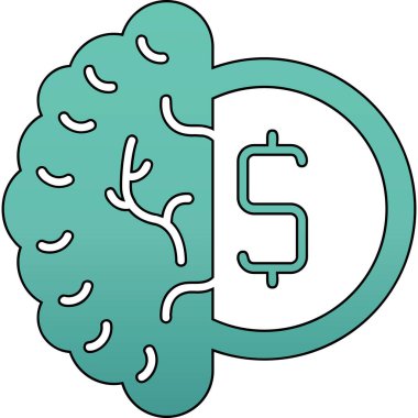 Beyin. Web simgesi basit illüstrasyon