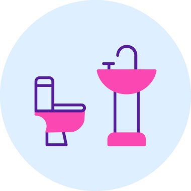 Banyo. Web simgesi basit illüstrasyon