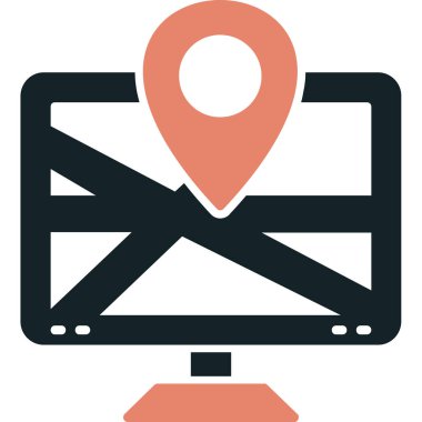 konum haritası pin simgesi doldurulmuş dış hat biçimi