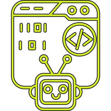 Modern robot simgesinin vektör çizimi