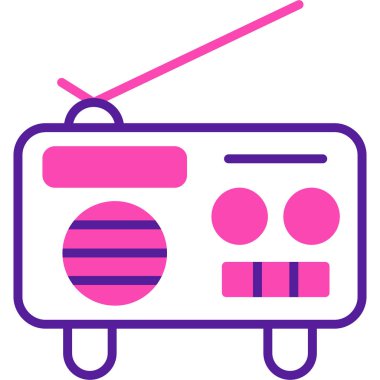 Radyo. Web simgesi basit illüstrasyon