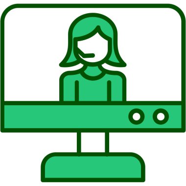 kadın avatar simgesi vektör illüstrasyonu