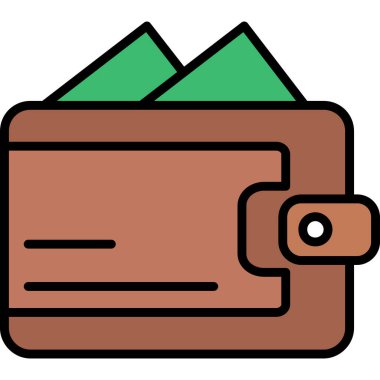 cüzdan web simgesi basit vektör