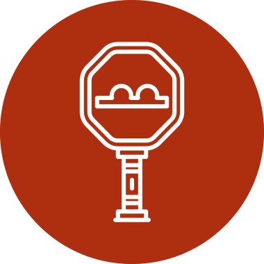 Kırmızı ve beyaz yuvarlak simgenin vektör çizimi