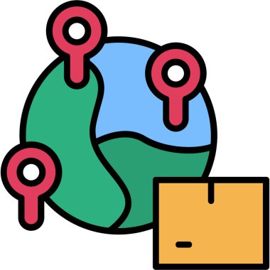 iş haritası konumu simgesi - taslak biçimi