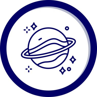 Gezegen ve uzay simgesinin vektör çizimi