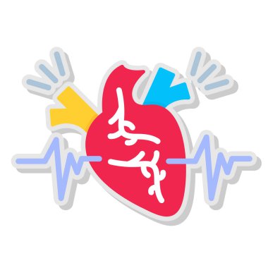 kalp atışı vektör simgesi - taslak biçimi