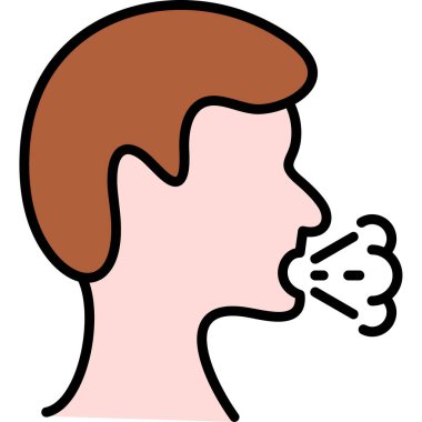 Adam tütün ikonu içiyor. Beyaz arkaplanda izole edilmiş web tasarımı için sigara içen adam taslak vektörü simgesi