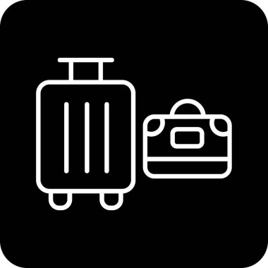 Bavul simgesi. Ağ için basit bir bagaj vektör simgesi çizimi