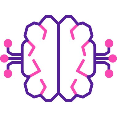 Beyin. Web simgesi basit illüstrasyon