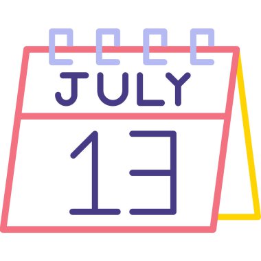 2 Temmuz Düz Simge Tek Satır Simgesi Tasarımı.