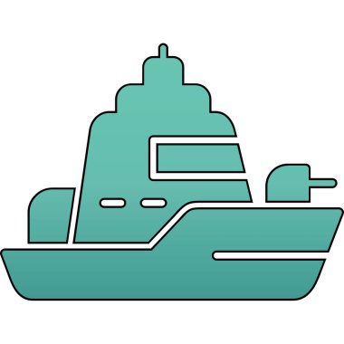 Yolcu gemisi simgesi. Beyaz arkaplanda izole edilmiş seyahat gemisi vektör simgesi rengi