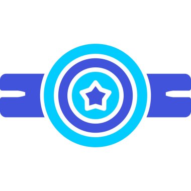 Mavi ve beyaz bir ikonun vektör illüstrasyonu