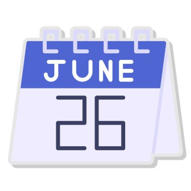 Bir takvim simgesinde 20 Haziran 'ın 10. günü