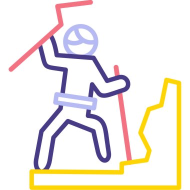 Golf ikonunu oynayan adamın vektör illüstrasyonu