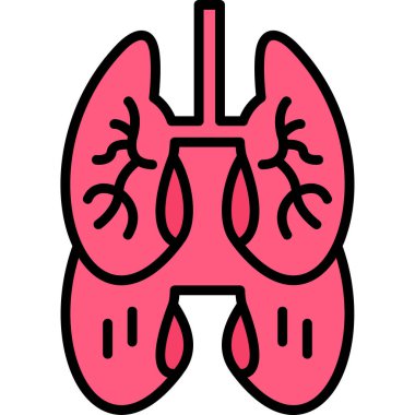 Ciğerler. Web simgesi basit illüstrasyon