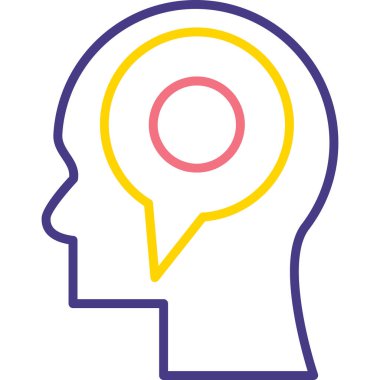 Beyin. Web simgesi basit illüstrasyon