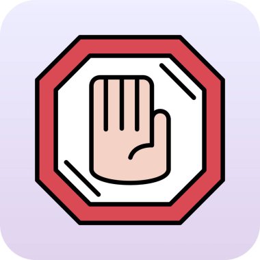 dur işareti vektör çizgisi tasarımı