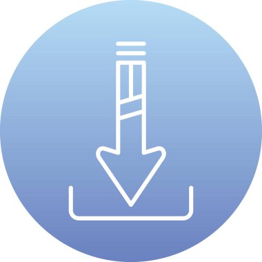 Beyaz arkaplan ile mavi ve beyaz simgenin vektör çizimi