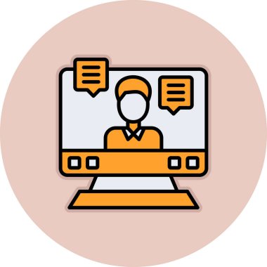 Bilgisayar. Web simgesi basit illüstrasyon