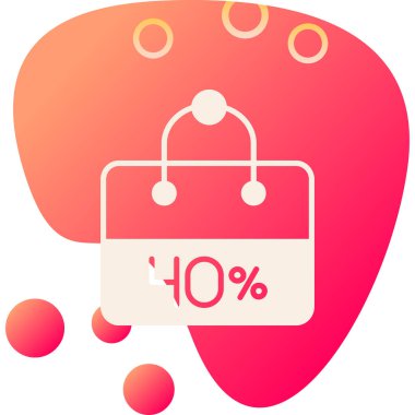 Pembe arka planda izole edilmiş modaya uygun düz stil indirim simgesi. İndirim sembolü. Web tasarımı için vektör illüstrasyonu