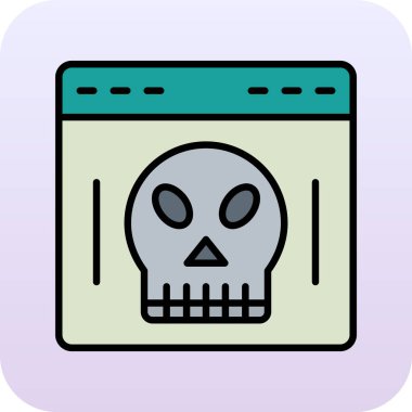 vektör kafatası düz simgesi