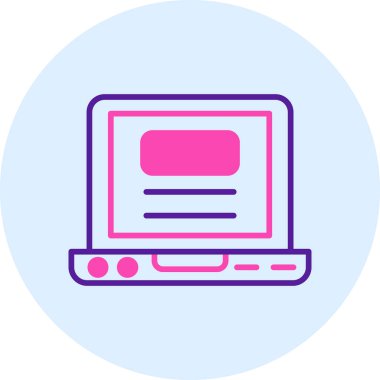Laptop web simgesi. Basit tasarım. vektör illüstrasyonu