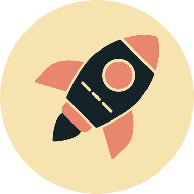 roket simgesi, vektör illüstrasyonu