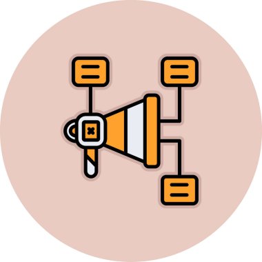 Pazarlama Planı web simgesi, vektör illüstrasyonu