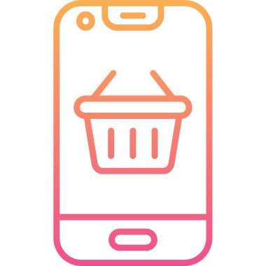 Alışveriş sepeti ikon vektör illüstrasyon tasarımı