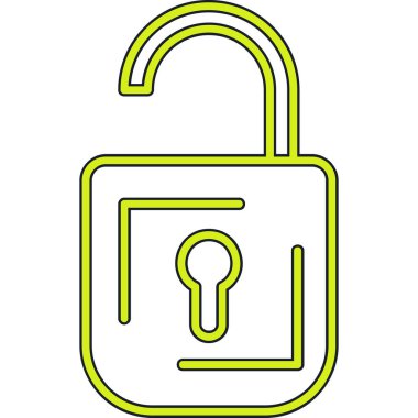 asma kilit web simgesi, vektör çizim açın