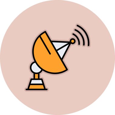 Uydu simgesinin vektör illüstrasyonu