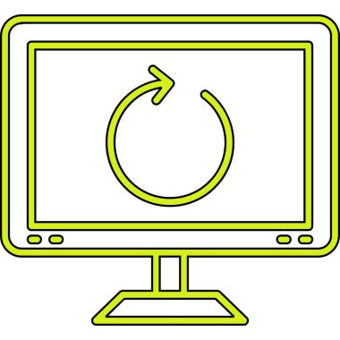 bilgisayar ekranı simgesi. ana hat bilgisayar monitörü vektör rengi düz izole