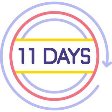 İkona gitmek için 11 gün, vektör tasarımı.