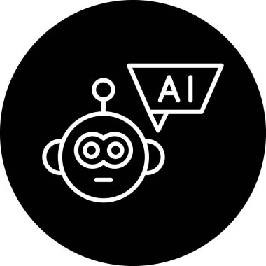 Bir robot simgesinin vektör illüstrasyonu