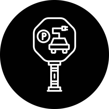 Araba park kutsal kişilerin resmi, vektör çizim