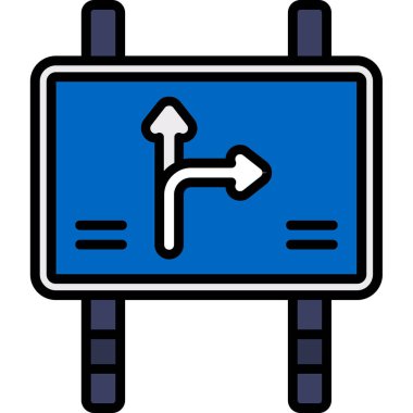 Yol işareti simgesi. Taslak yol işareti vektör rengi düz izole