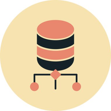 Veritabanı sunucu vektör simgesi