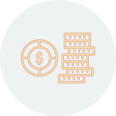 paralar web simgesi, vektör çizim