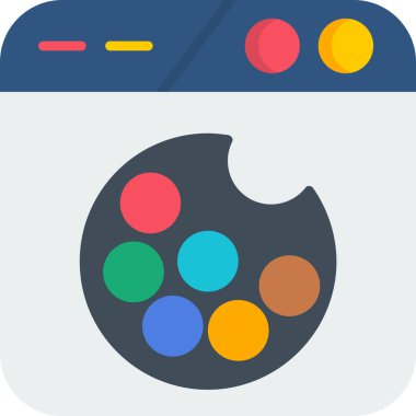 Palet düz simgesi, vektör illüstrasyonu