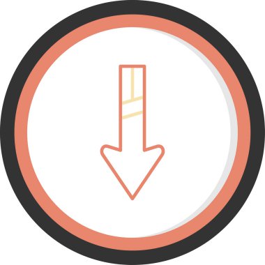 Düz dizayn edilmiş arkaplanda ok simgesi