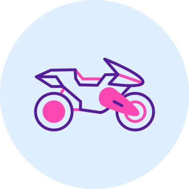 Motosiklet simgesi, vektör illüstrasyonu basit tasarım