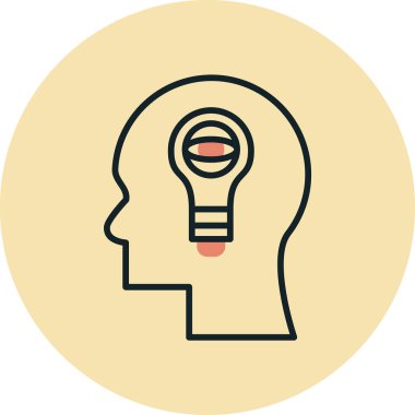 Yaratıcı düşünme vektör simgesi