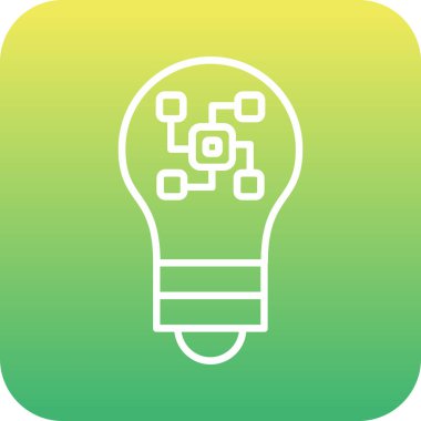 Resim simgesine sahip ampul, vektör illüstrasyonu