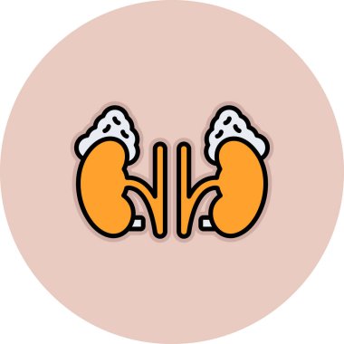 Böbrek taşıyıcı ikonu. beyaz arkaplanda izole edilmiş çizgi film vektör simgesi.