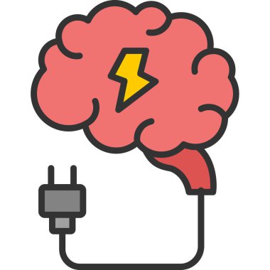 Bir karikatür elektrik beyninin vektör çizimi.