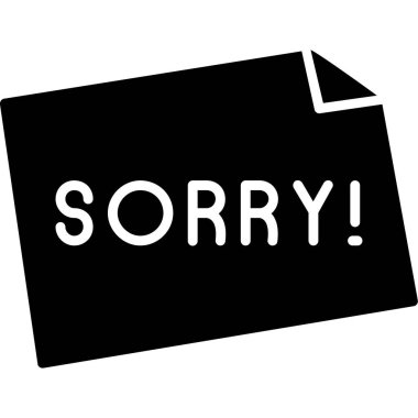 Üzgünüm beyaz arkaplanda siyah damga