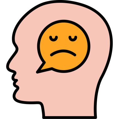 hüzünlü insan beyni simgesi