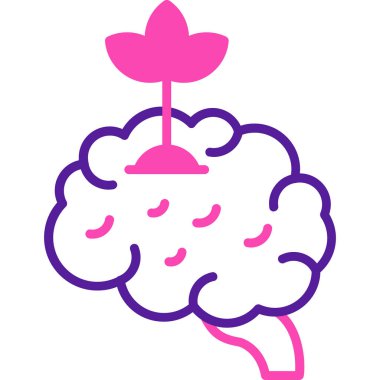 Beyin. Web simgesi basit illüstrasyon